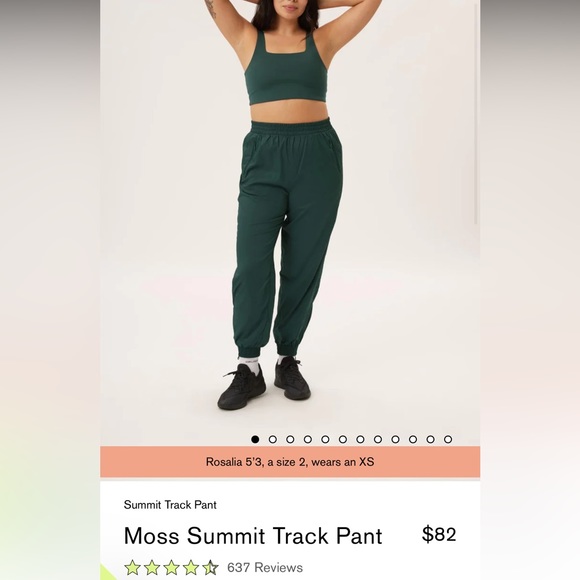 Girlfriend collective Summit Track Pant in moss - Picture 1 of 5